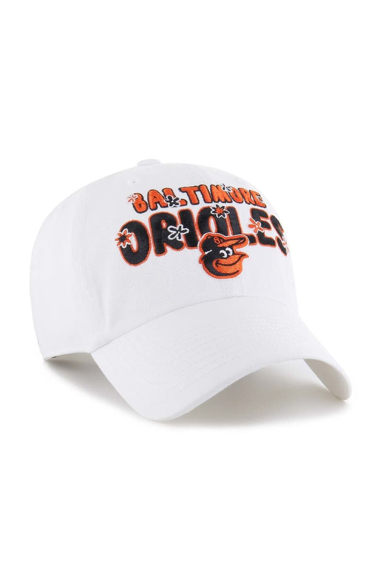 '47 Women's '47 White Baltimore Orioles Flower Power Clean Up Adjustable Hat, Alternate, color,