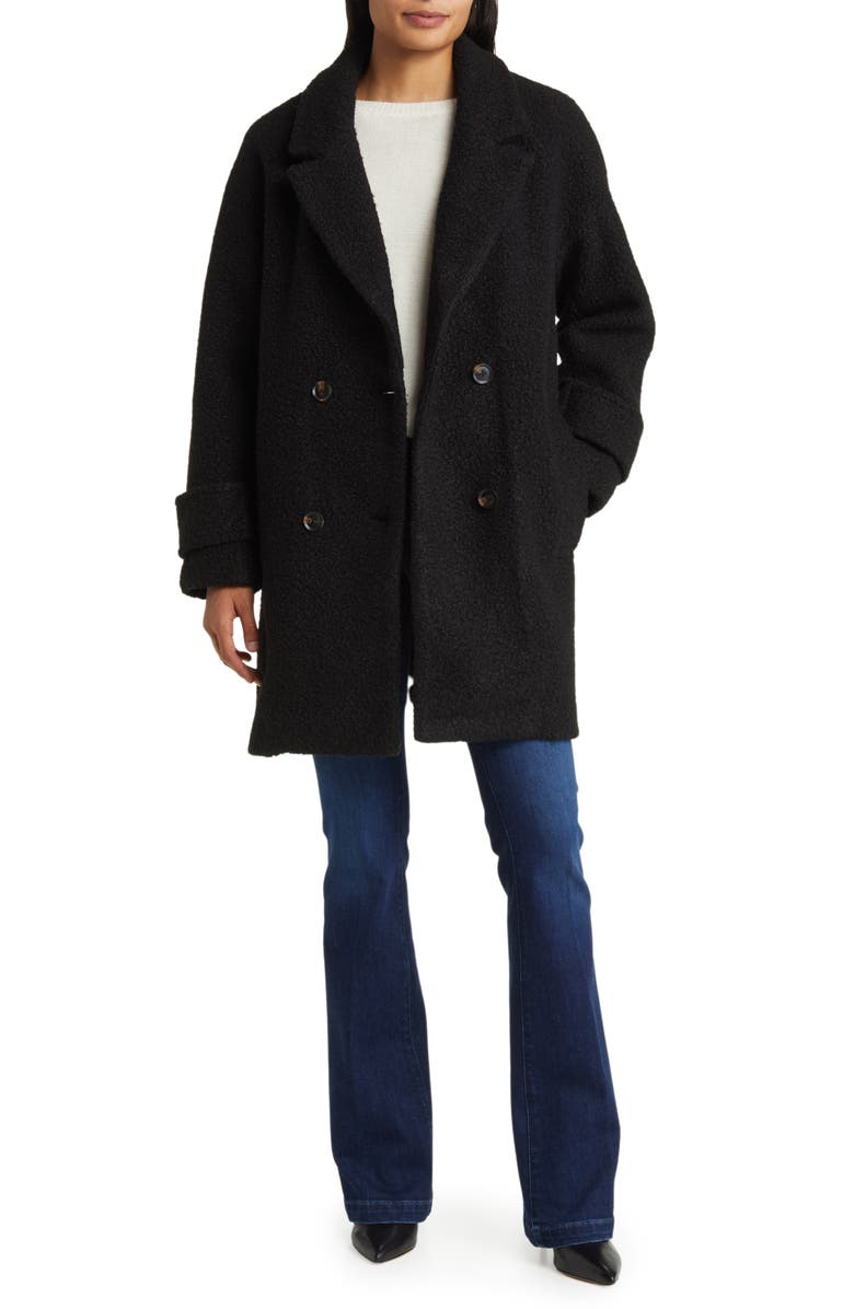 BCBGeneration Double Breasted Bouclé Coat, Alternate, color, 