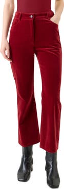 Akris punto Cali Stretch Velveteen Crop Bootcut Pants