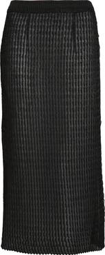 Maison Margiela Textured Rib Mesh Midi Skirt
