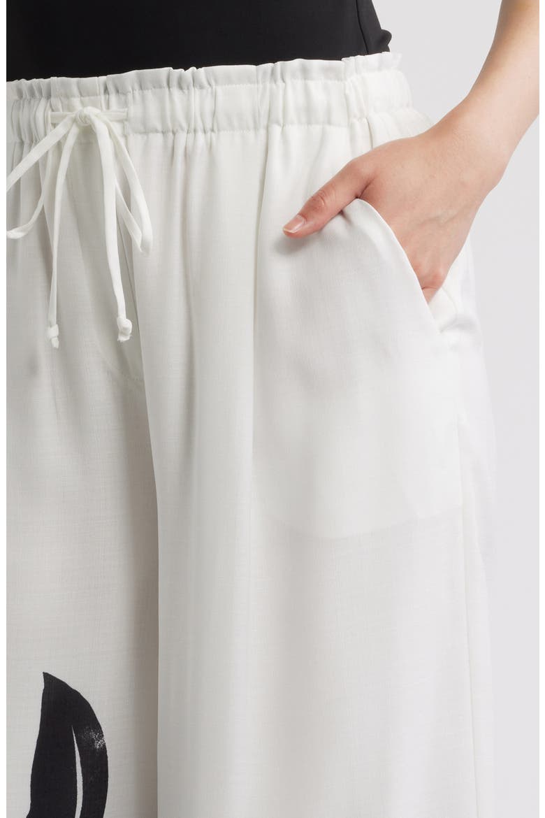 Vera Tie Waist Floral Print Wide Leg Pants, Alternate, color, IVORY MULTI