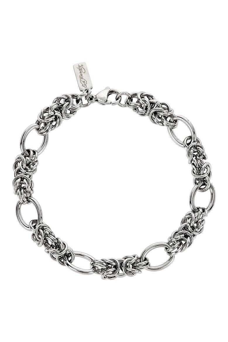 Men's Byzantine Link Bracelet, Main, color, SILVER