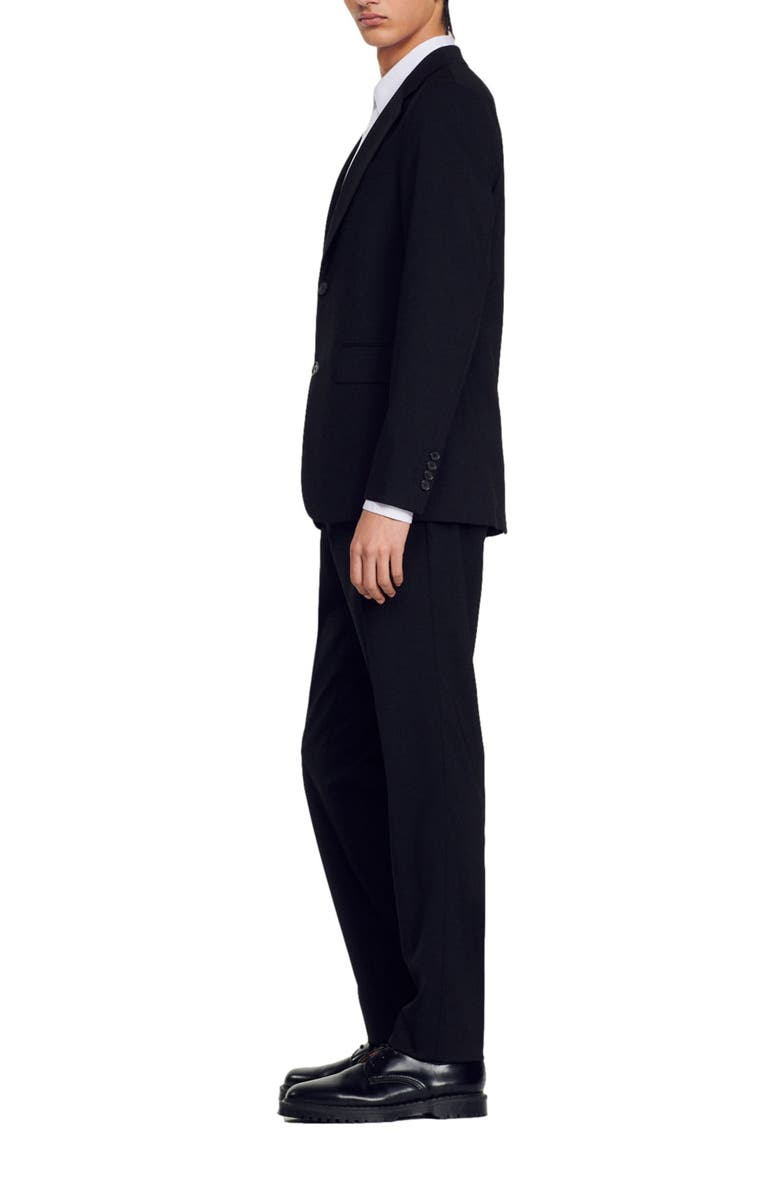 SANDRO Virgin wool suit jacket, Alternate, color, Black