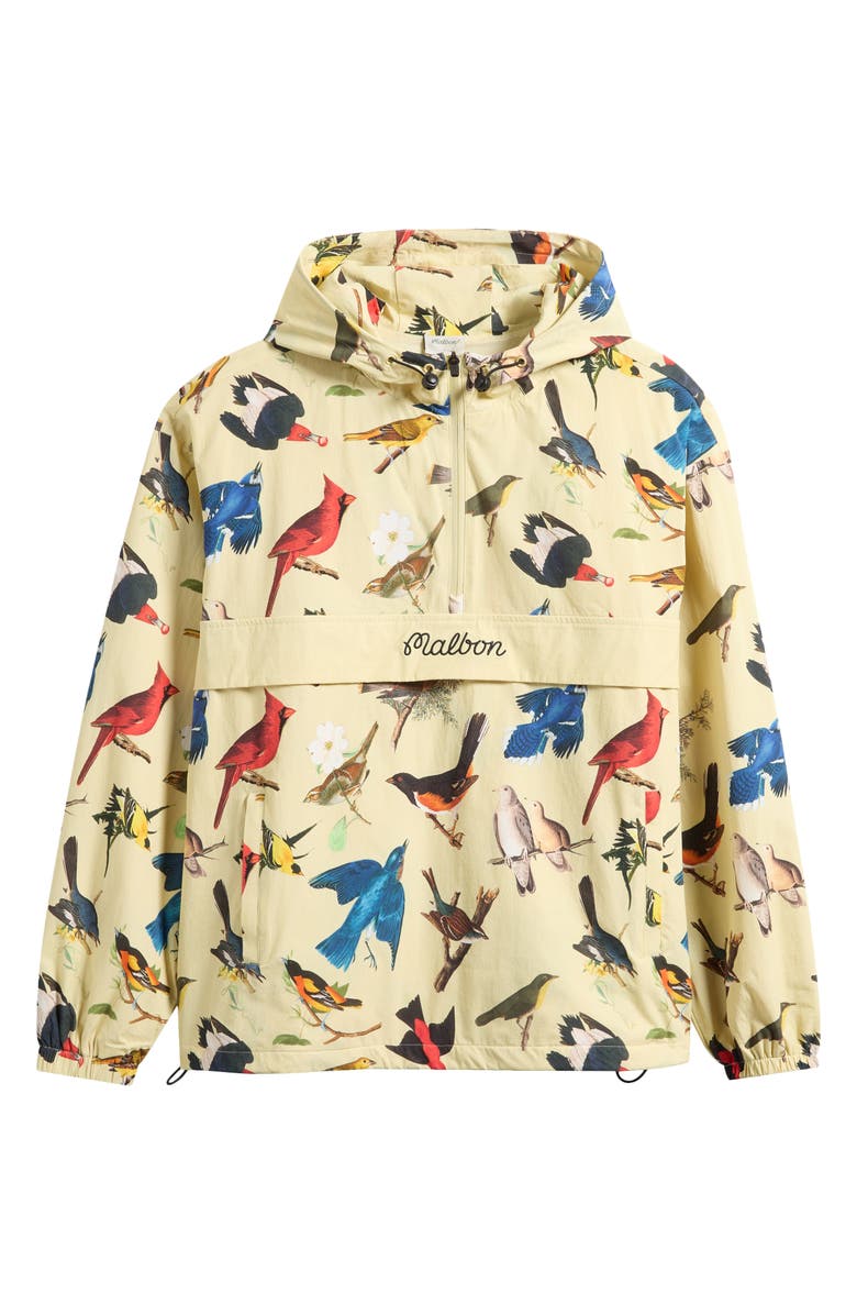 Malbon Golf Birds of Georgia Print Ridge Quarter Zip Anorak Jacket, Main, color, 