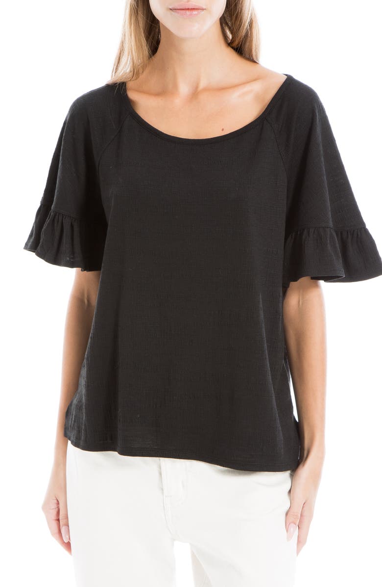 MAX STUDIO Flutter Texture Knit T-Shirt, Alternate, color, Black