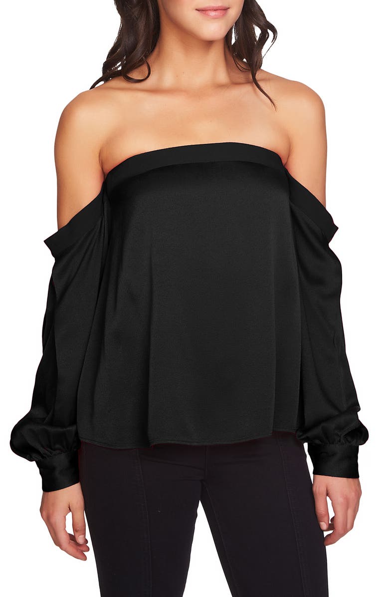 1.STATE Off the Shoulder Satin Top, Main, color, 