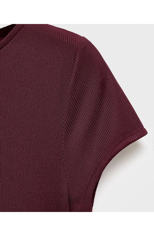 Mango Pleated A-line Dress In Burgundy
