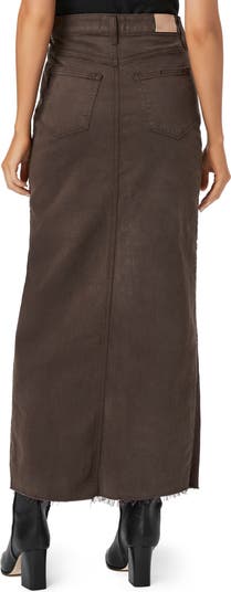 Angela Raw Hem Denim Maxi Skirt
