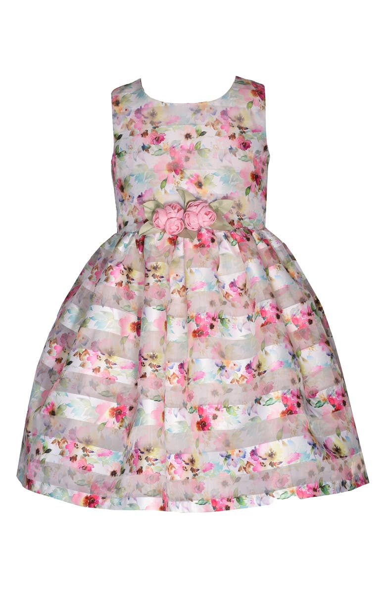 Iris & Ivy Kids' Floral Stripe Fit & Flare Dress, Alternate, color, 