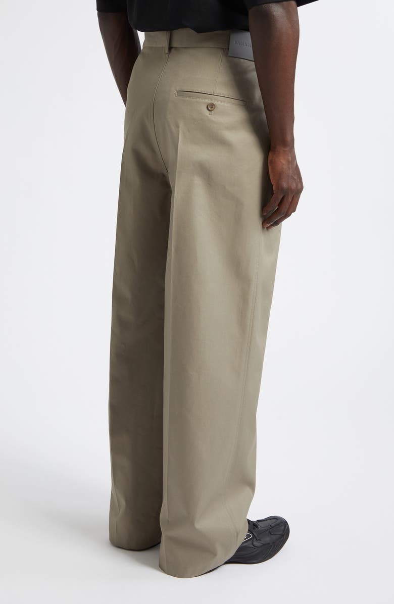 Balenciaga Oversize Cotton Twill Chinos, Alternate, color, Beige