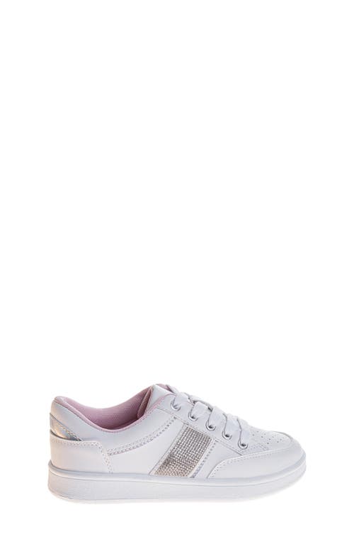 Badgley Mischka Collection Kids' Rhinestone Sneaker In White