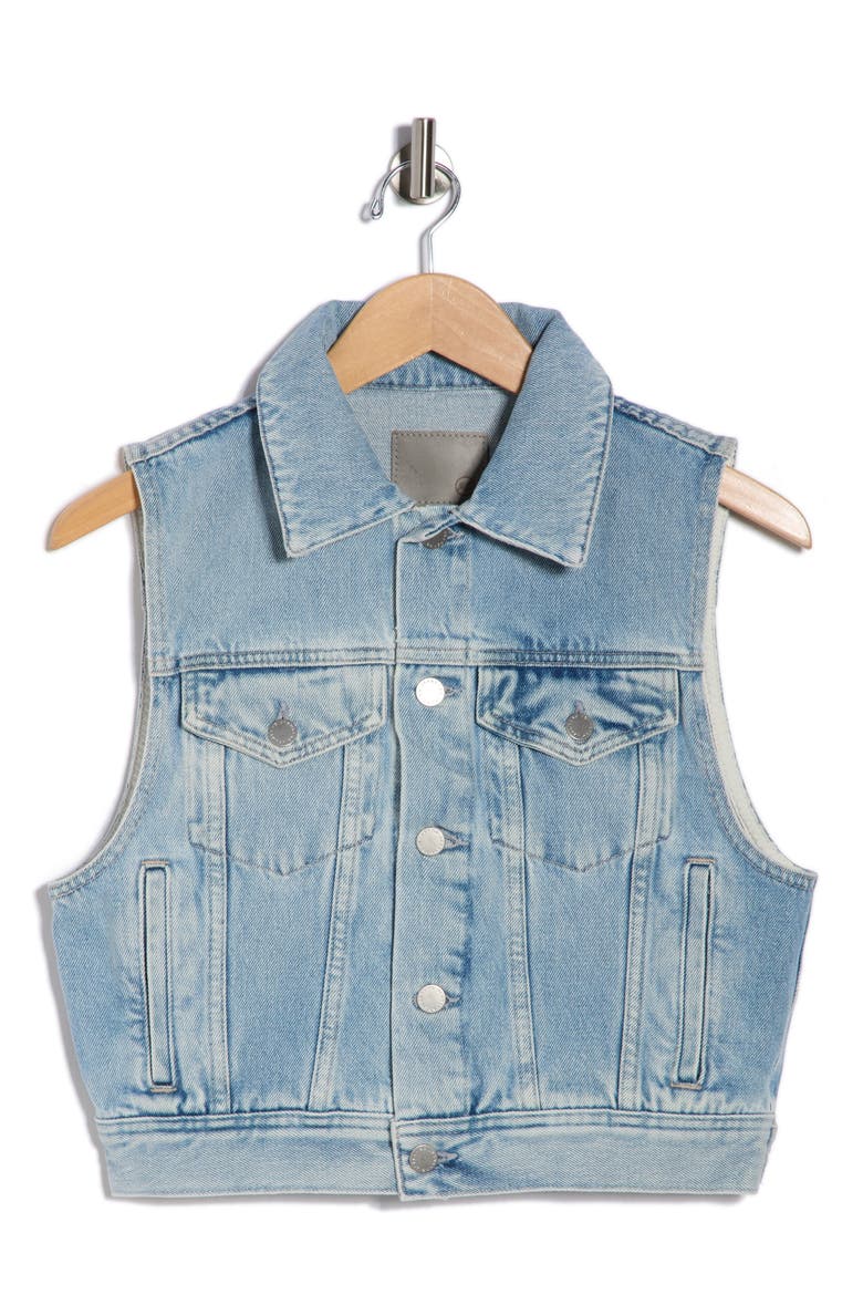 Avery Denim Vest, Alternate, color, SAND DOLLAR