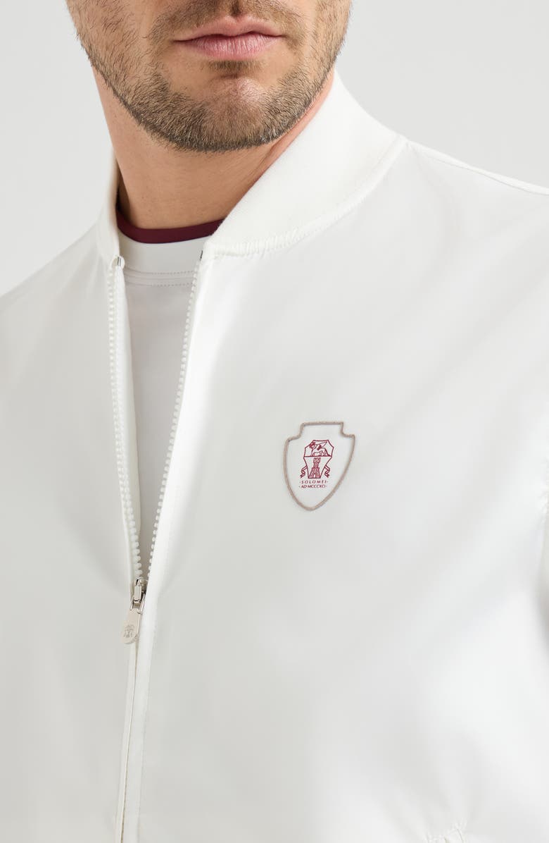 Brunello Cucinelli Nylon vest with logo, Alternate, color, White