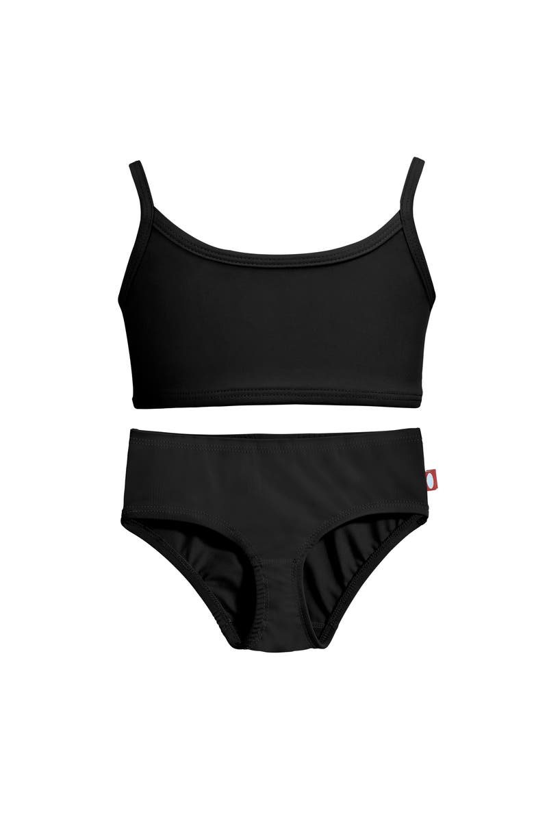 City Threads USA-Made Girls UPF 50+ Bikini 2-Piece Swimsuit Set, Alternate, color, Black