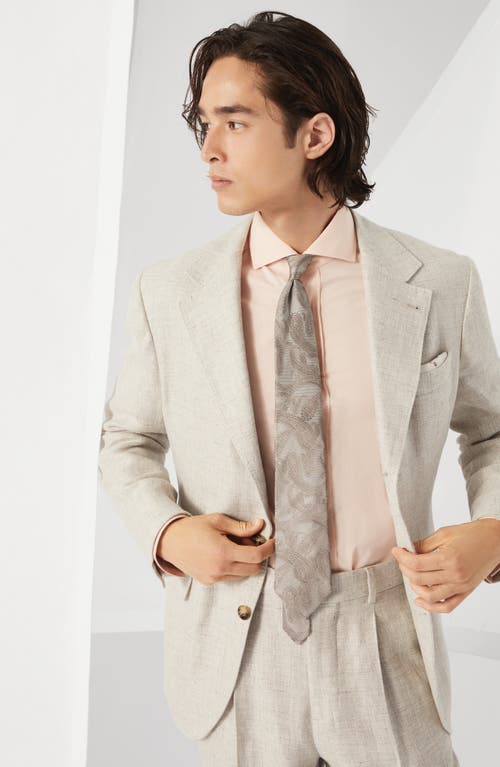 Brunello Cucinelli Linen-wool-silk Single-breasted Blazer In Yuta