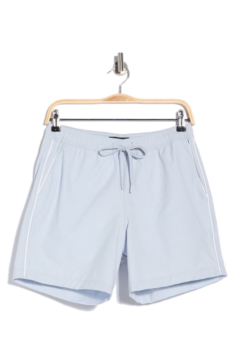 Piped Swim Shorts, Alternate, color, PLAYA BLUE