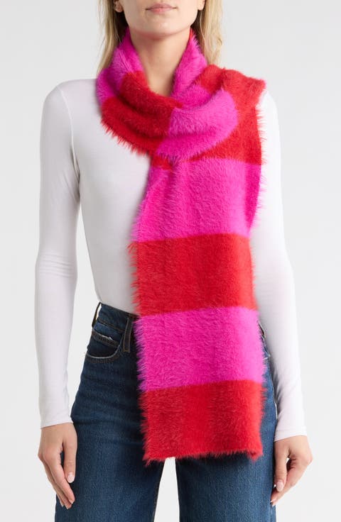 awning stripe fuzzy scarf