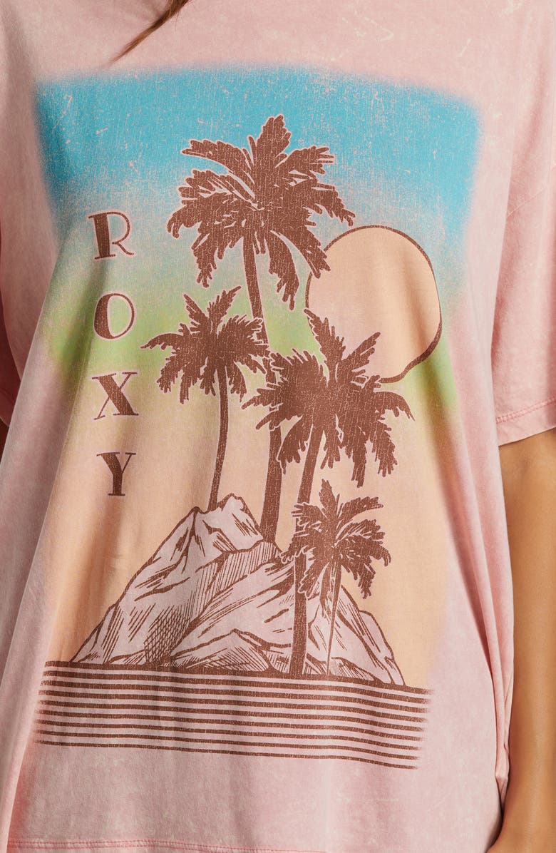 Roxy Palms Oversize Cotton Graphic T-Shirt, Alternate, color, 