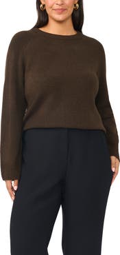 Vince Camuto Saddle Shoulder Crewneck Sweater