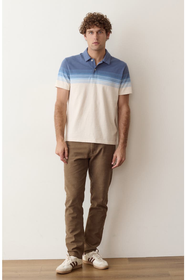 Luxe Slub Organic Cotton Pocket Polo, Alternate, color, NAVY/ WHITE