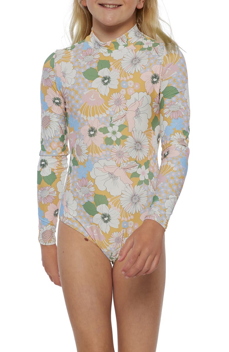 O'Neill Kids' Twiggy Long Sleeve One-Piece Rashguard Swimsuit, Alternate, color,