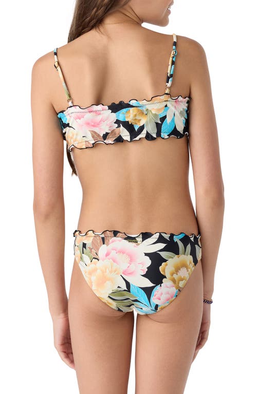 O'neill Kids' Mikah Floral Ruffle Two-piece Swimsuit In Multi