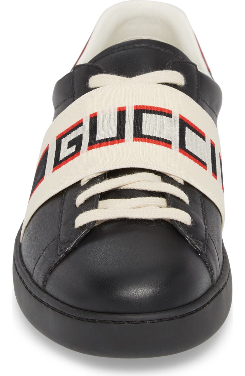 Gucci New Ace Stripe Leather Sneaker, Alternate, color,