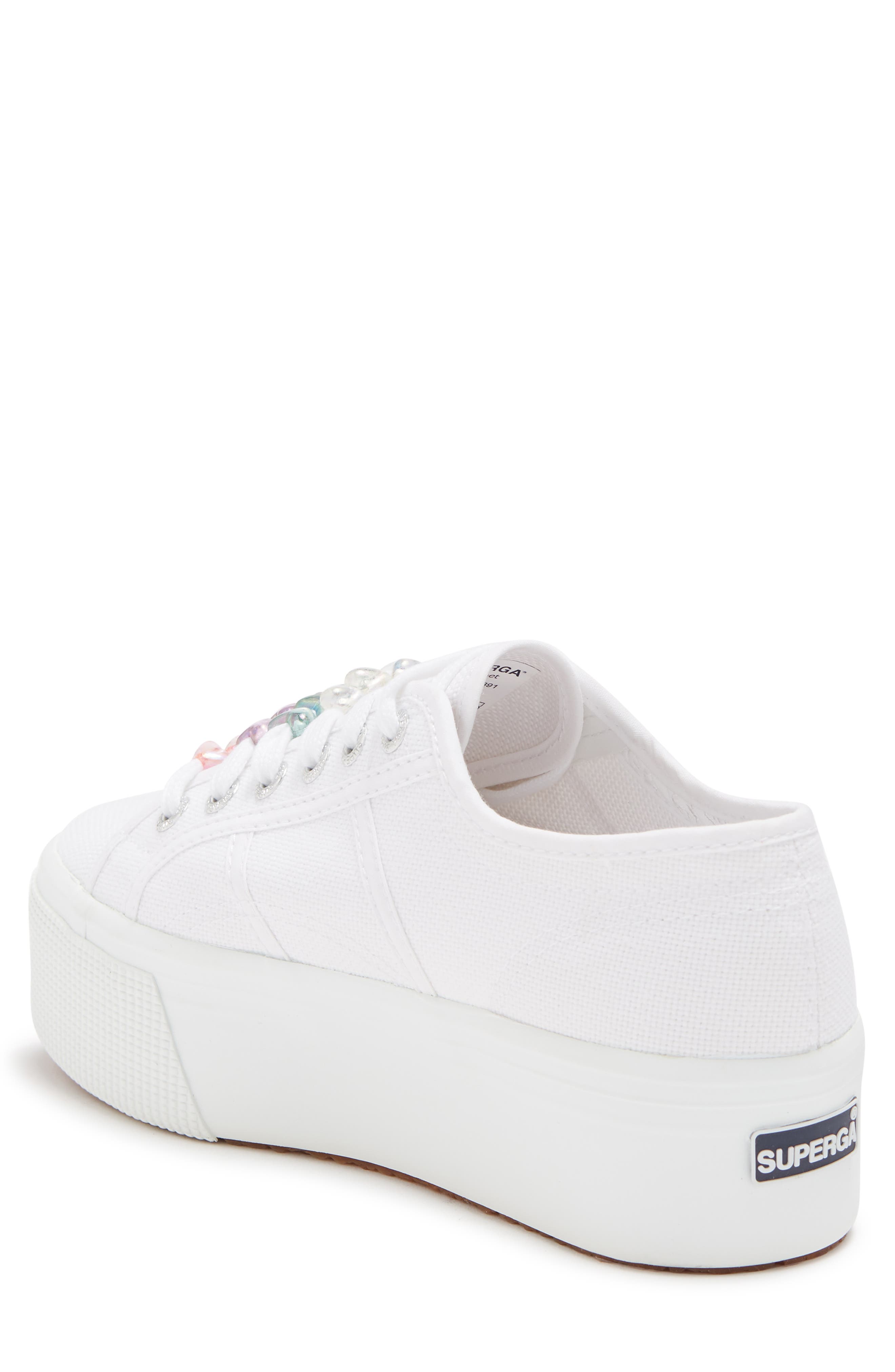 Superga Beaded Canvas Platform Sneaker, Alternate, color, 