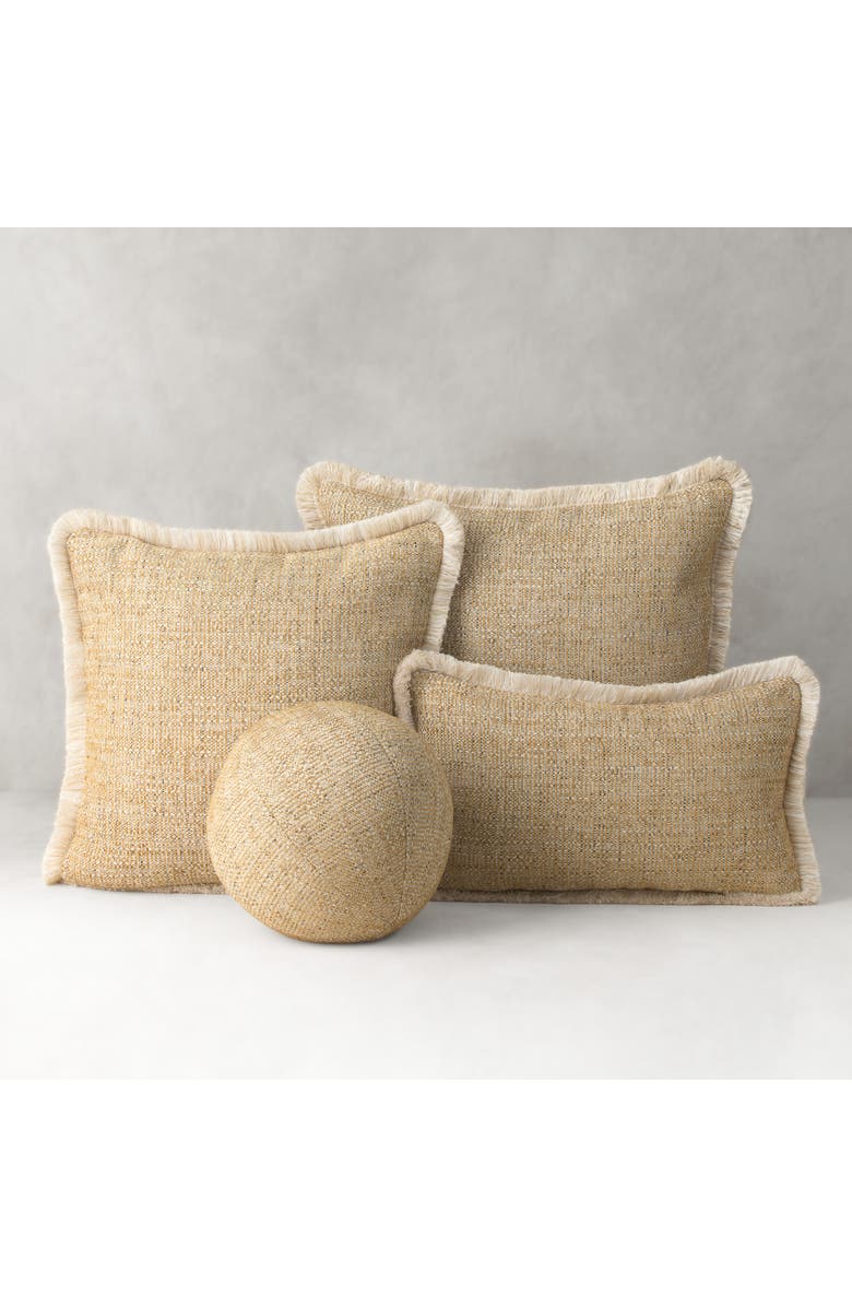 Elaine Smith Golden Hour Textured Fringed Indoor & Outdoor Woven Accent Pillow, Alternate, color, Fringed