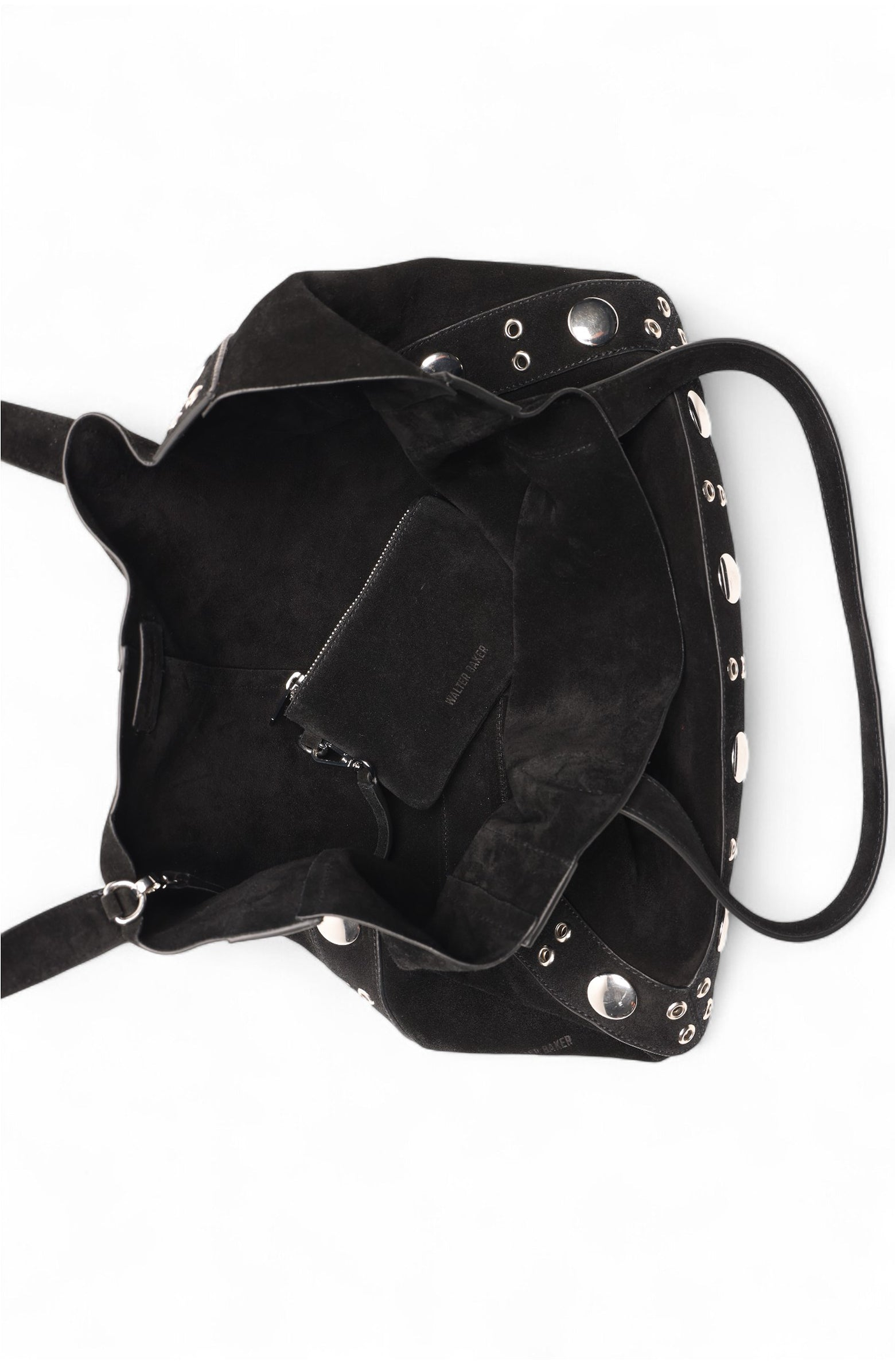 Walter Baker Flynn Studded Tote, Alternate, color, Black Suede