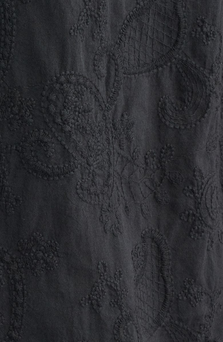 Corridor Paisley Embroidered Cotton Camp Shirt, Alternate, color, Black