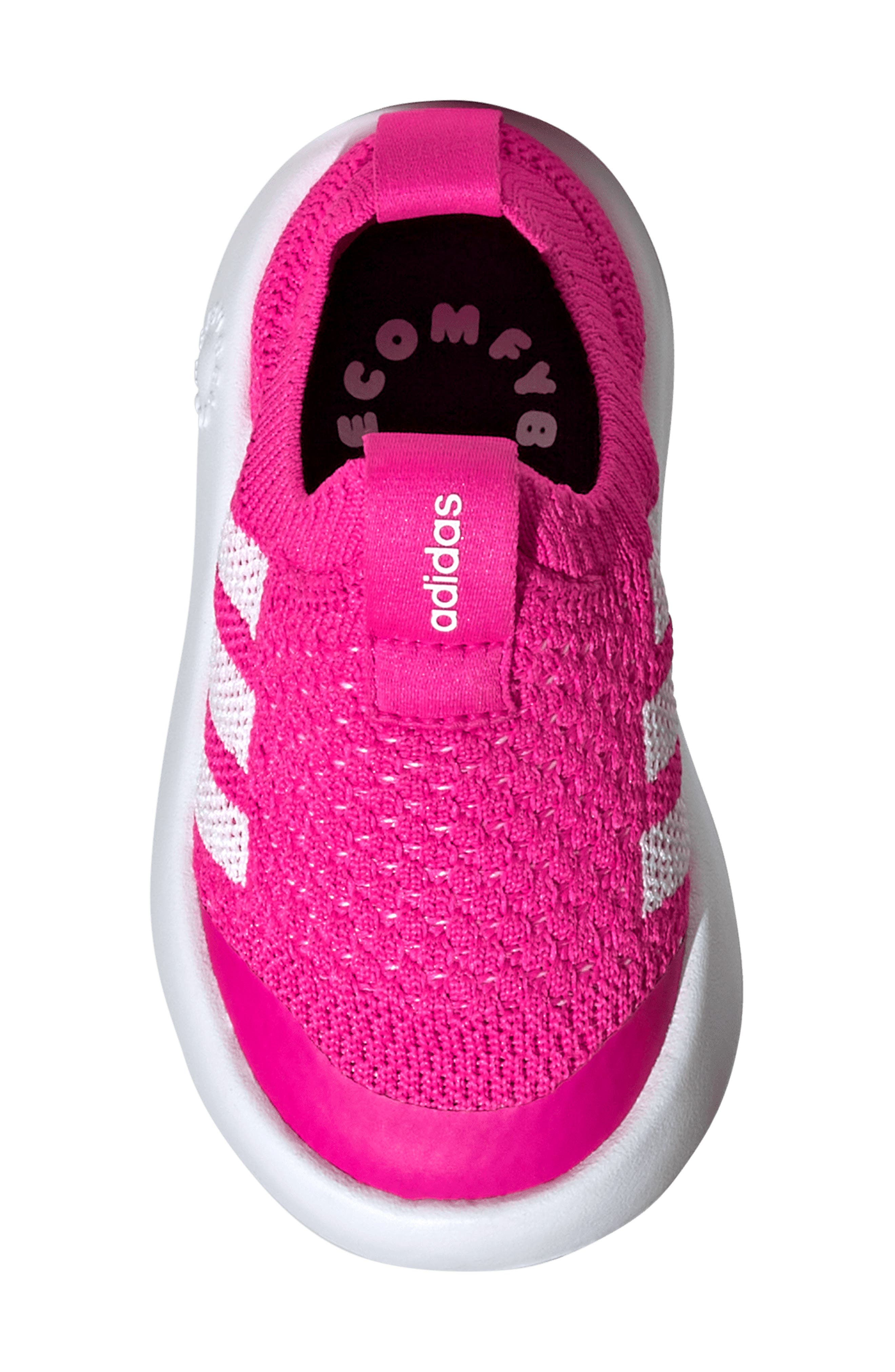 adidas Kids' Bubblecomfy Knit Slip-On Sneaker, Alternate, color, Shopnk/Ftw