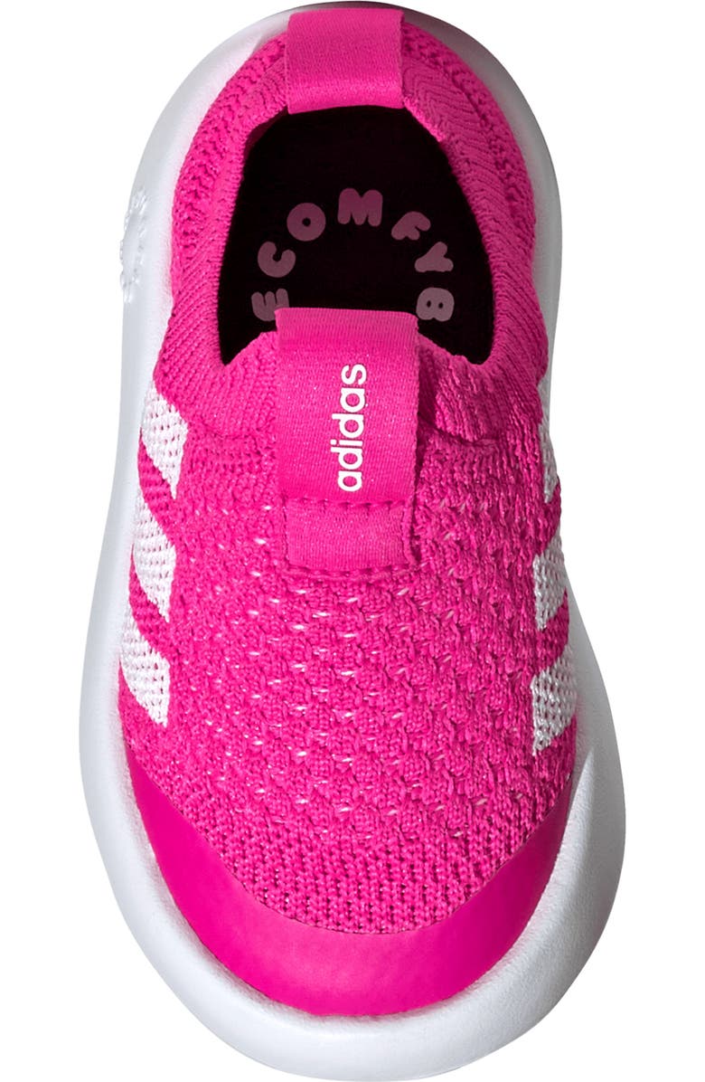 adidas Kids' Bubblecomfy Knit Slip-On Sneaker, Alternate, color, Shopnk/Ftw