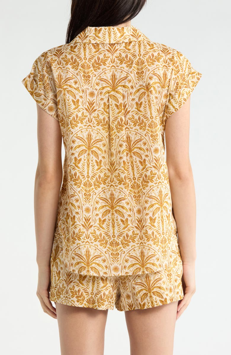 SUGARLIPS Calina Tropical Cory Button-Up Top, Alternate, color, Cream-Brown