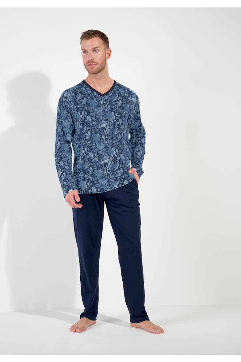 Compiegne Long Pajama Set, Alternate, color, Navy Print