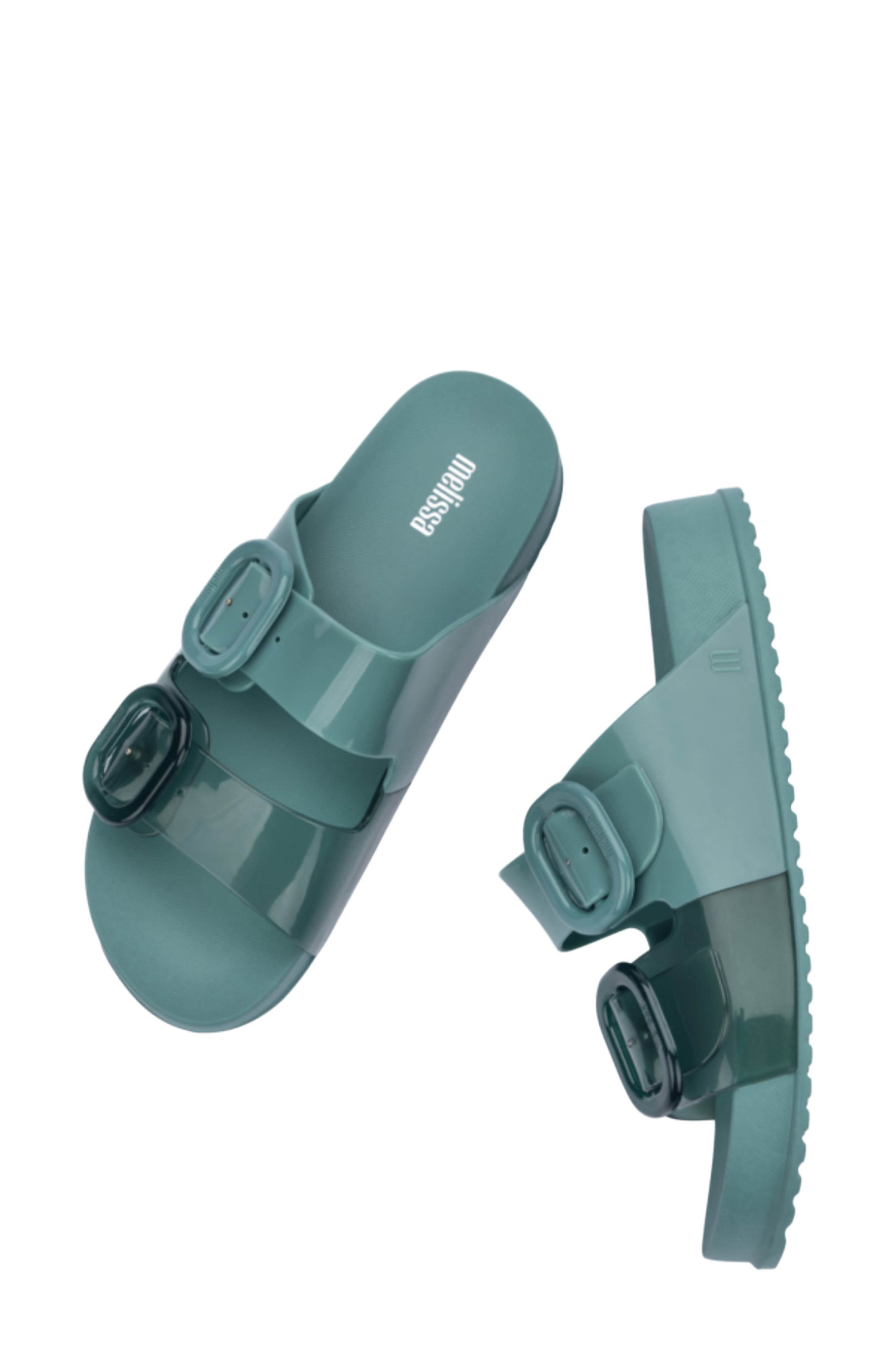 Cozy Buckle Slide Sandal, Alternate, color, GREEN