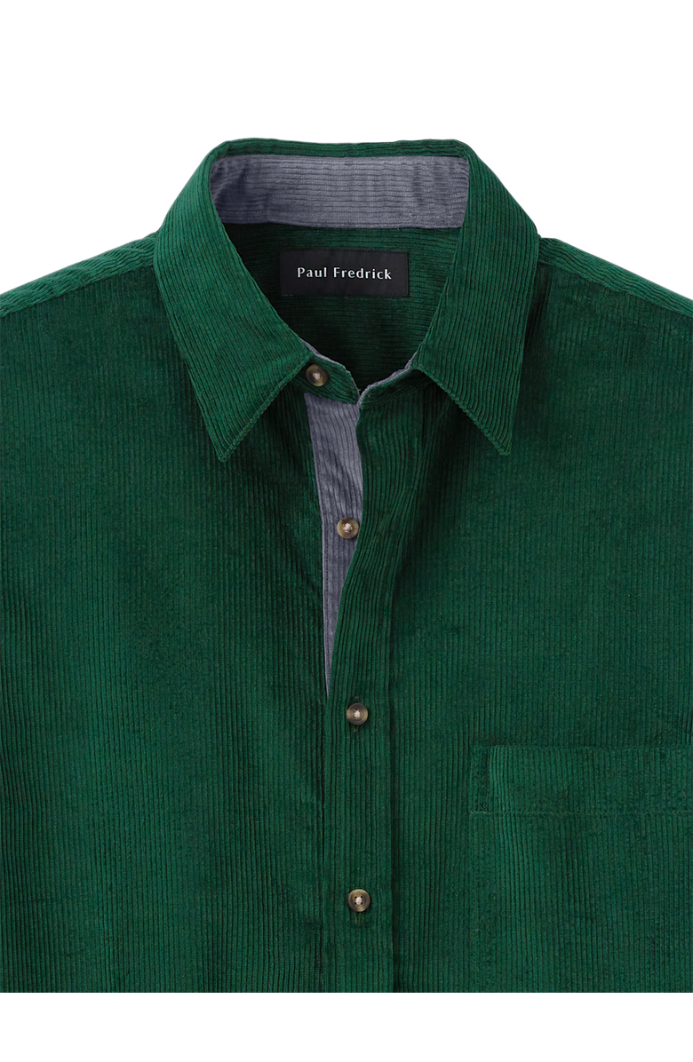 Paul Fredrick Cotton Corduroy Casual Shirt, Alternate, color, Green