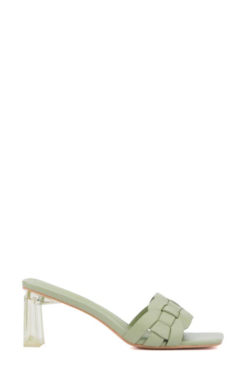 Torgeis Ela Woven Slide Sandal In Sage Green