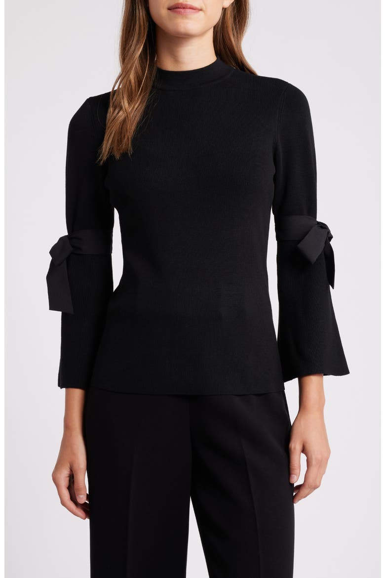 Tie Sleeve Sweater, Main, color, ANNE BLACK