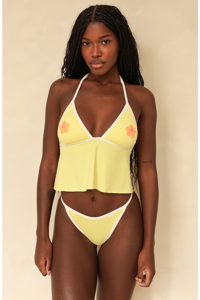 Aqua Tankini Top, Alternate, color, Banana Bay