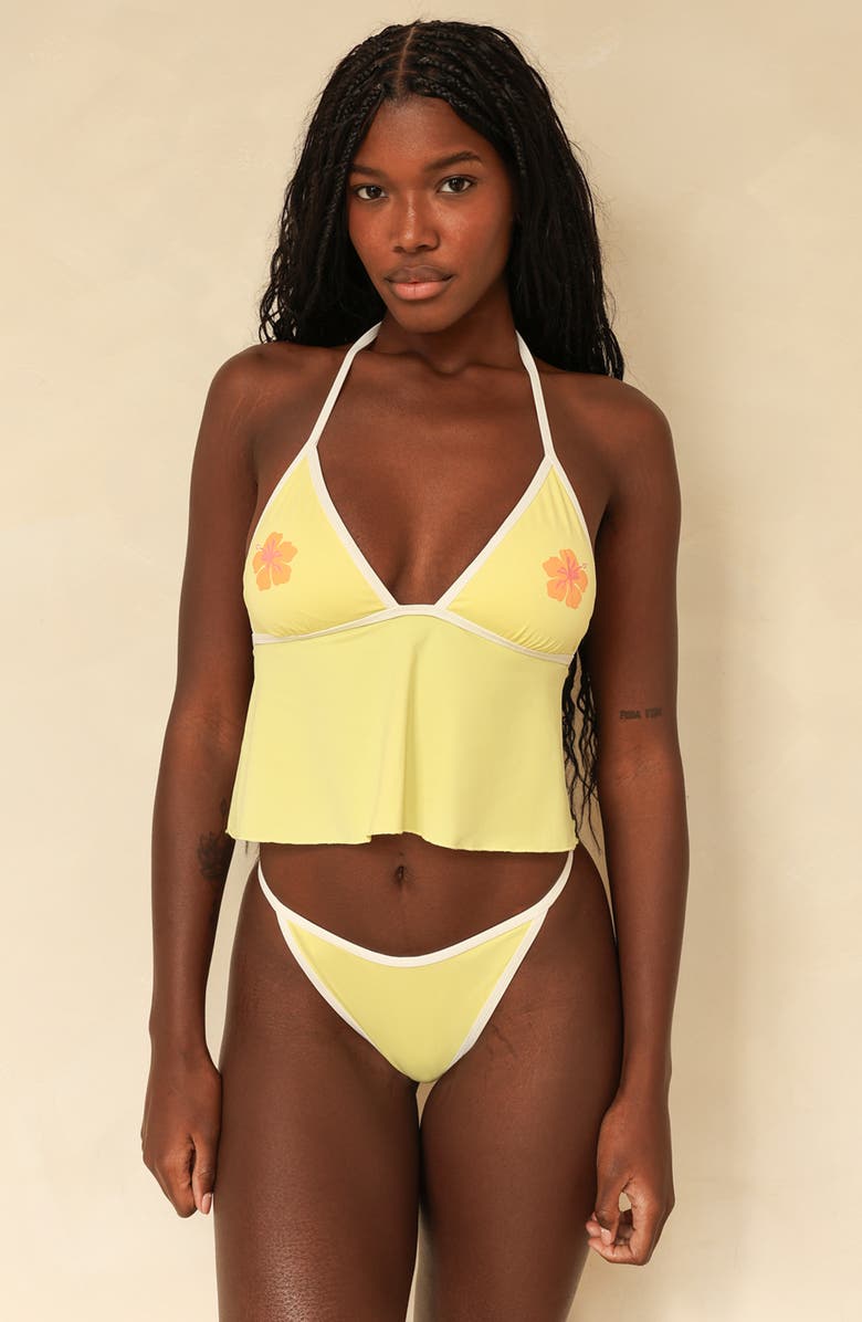 Dippin Daisys Aqua Tankini Top, Alternate, color, Banana Bay