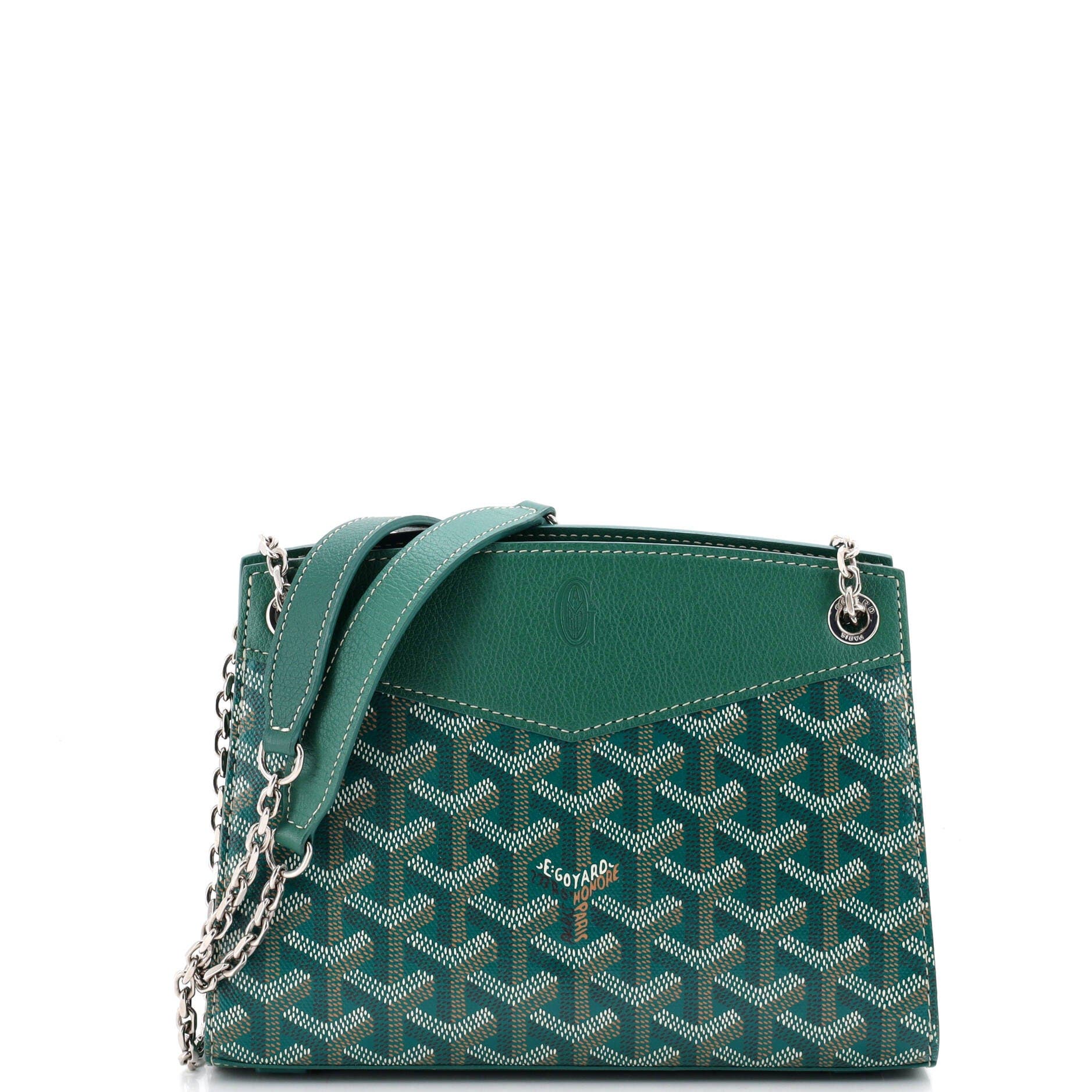 Structured Rouette Chain Shoulder Bag Coated Canvas Mini, Main, color, Green