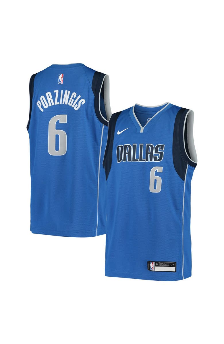 Nike Youth Nike Kristaps Porzingis Blue Dallas Mavericks Swingman Jersey - Icon Edition, Main, color, 