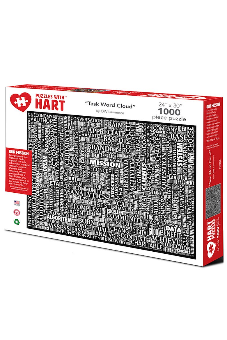 Puzzles Task Word Cloud by OW Lawrence 1000 Piece Puzzle, Main, color, Multicolored