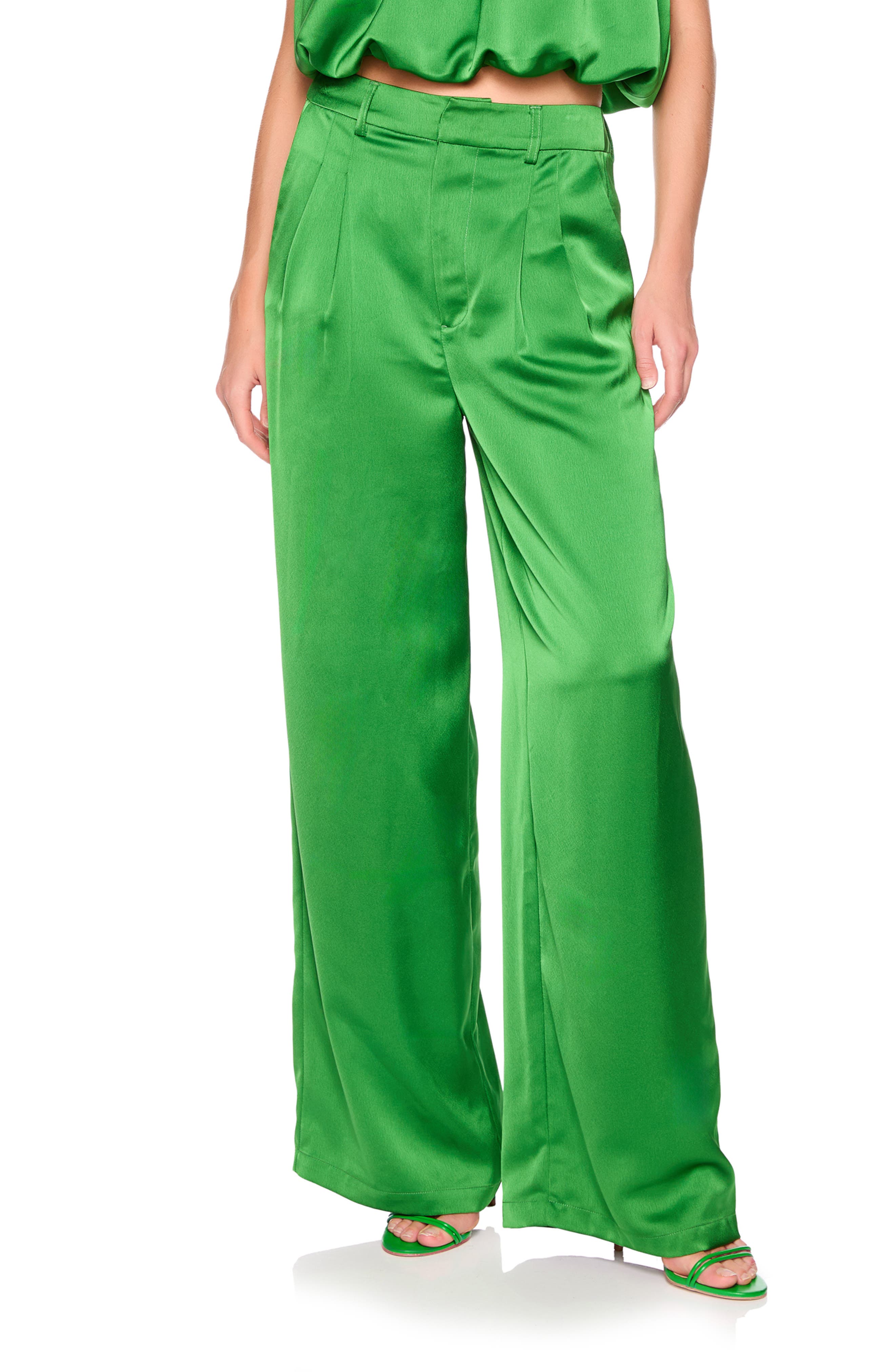 Pleated Satin Pants - image 3