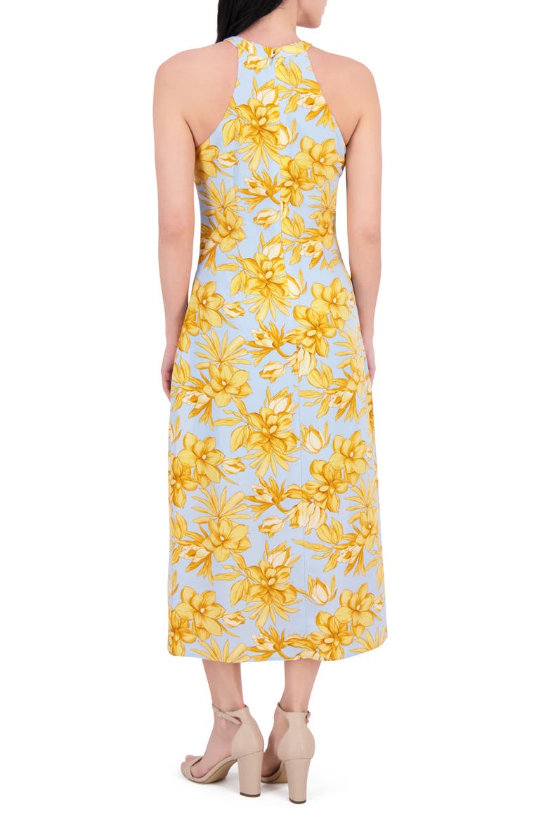 Keyhole Midi Halter Dress, Alternate, color, AQUA