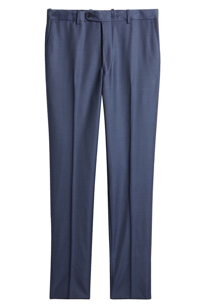 Harker Flat Front Wool Dress Pants, Alternate, color, BLUE