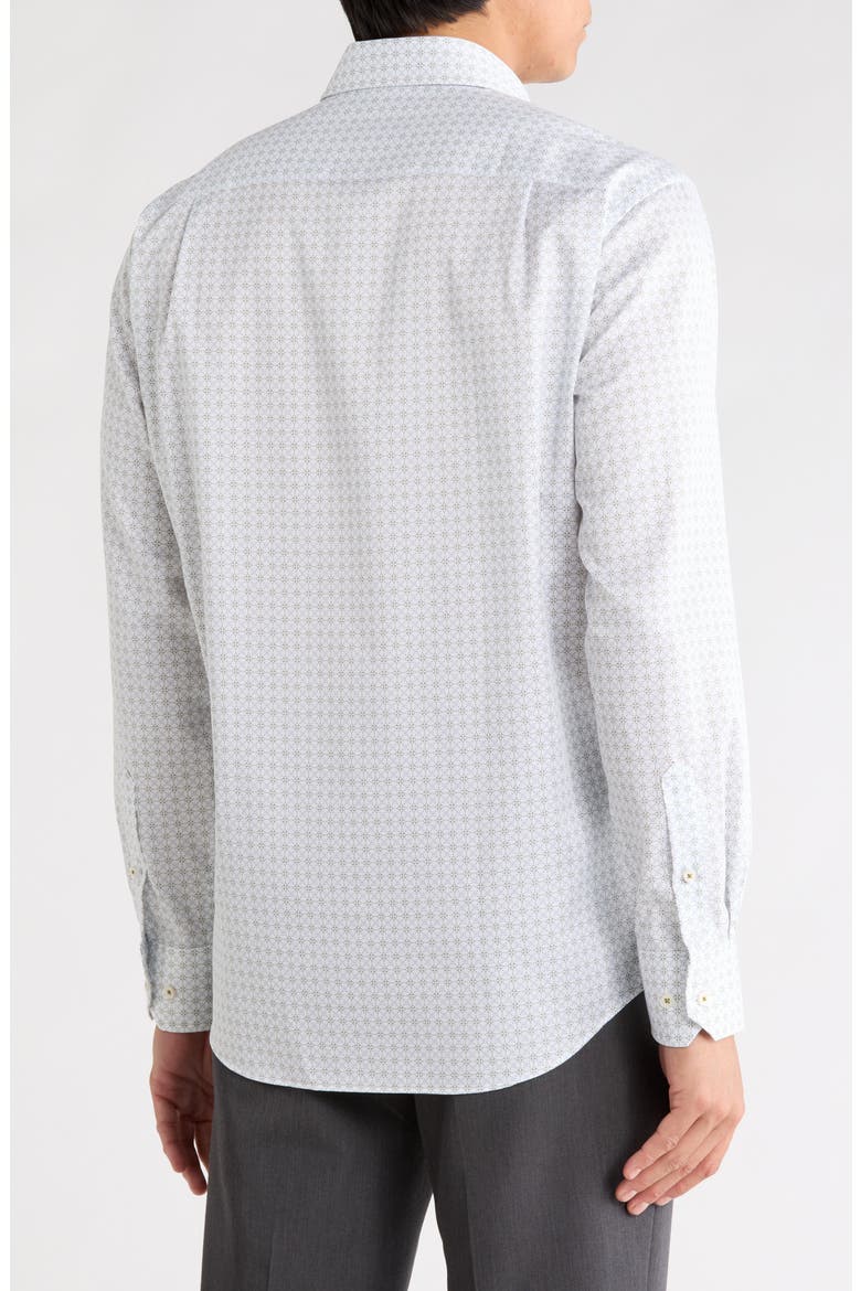 Cotton Long Sleeve Sport Shirt, Alternate, color, WHITE/ GREEN