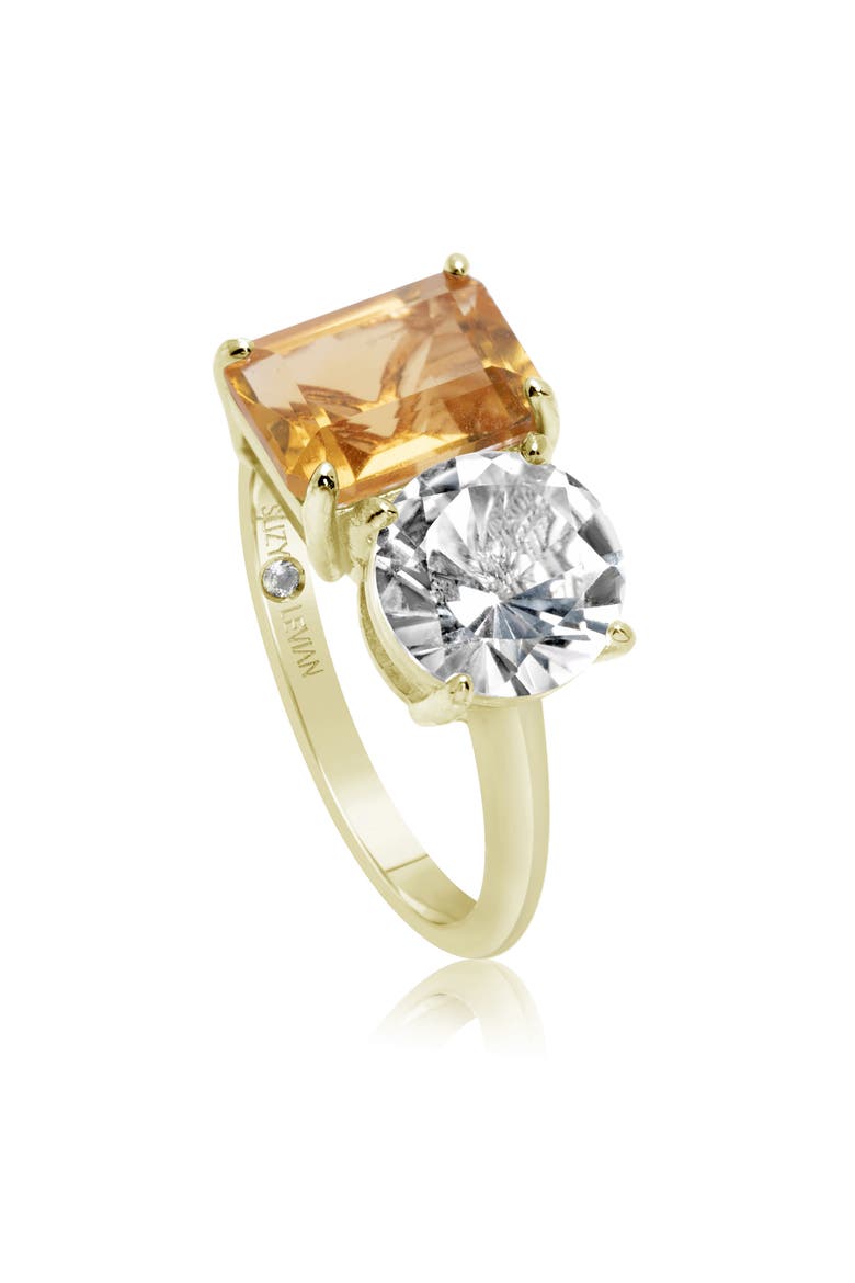 Sterling Silver Two-Stone Ring, Alternate, color, GOLD/ ORANGE
