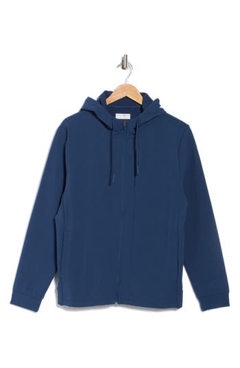 Original Penguin Sport Micro Texture Full Zip Hoodie In Blue